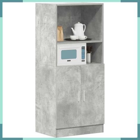 860124 Armoire de cuisine gris béton 57x41,5x131,5 cm bois ingénierie (1/5)