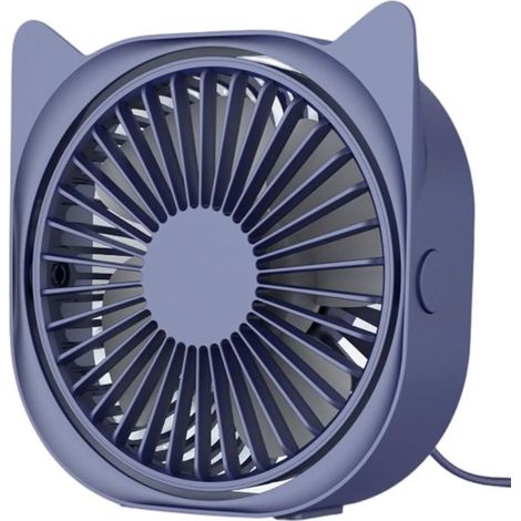 Ventilateurs de bureau personnels petits silencieux, 3 vitesses de vent, petits ventilateurs de table portables à refroidissement rapide pour bureau, dortoir de bureau (bleu) (1/3)