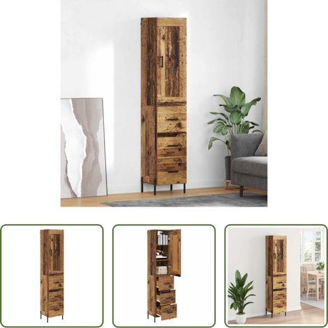 Meuble console - Haut Armoire Bois Ancien 34,5 x 34 x 180 cm Bois d'ingénierie (1/5)