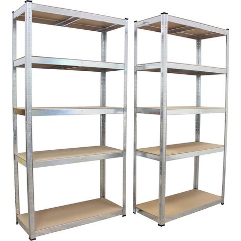 2x Schwerlastregal verzinkt 180x90x40 cm je 5 Böden pro Regal Traglast von 875kg Werkstattregal Kellerregal Archivregal (1/5)