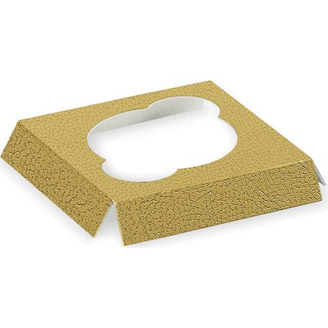 Scotton Fondo Rialzato Pelle 90 x 90 Mm con Foro Oro Bianco 10 Pz