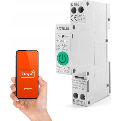 Relais sur rail DIN avec mesure - Zigbee (1/5)