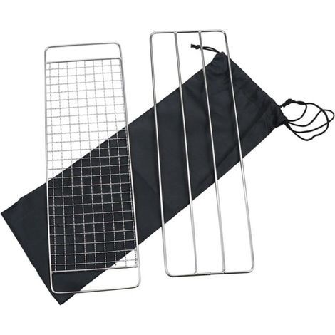 3 pièces Set Grille Barbecue Inox Support Cuisson Uniforme pour Steak (1/5)