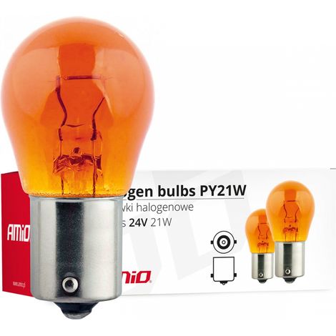 Halogenlampen PY21W BA15s 24V 21W bernsteinfarben 10 Stück (E8) amio-01005