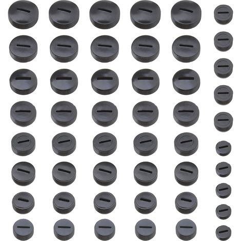 50pcs Couvercle de Brosse en Carbone Noir en Plastique Multi Diamètre 9.8mm-19.8mm Pièces de Rechange pour Broyeur à Marteaux Outil Électrique (1/5)