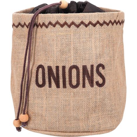 KitchenCraft Natural Elements Bolsa para Cebollas con Forro Interior de Arpillera, 20 x 20 cm