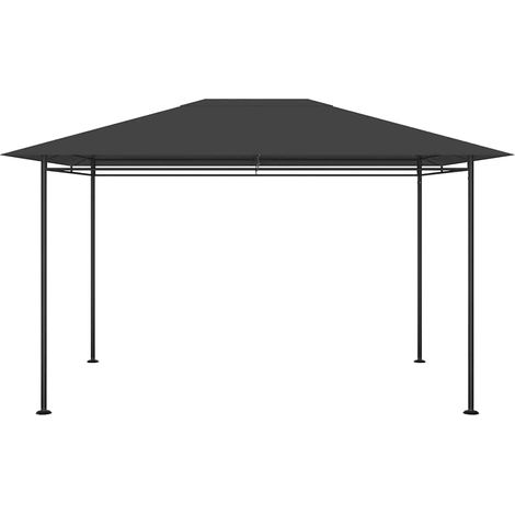Tonnelle Barnum de Jardin, Pavillon, Pergola, Tente de jardin, 4x3x2,7 m Anthracite 180 g/m² OIB1707E (1/5)