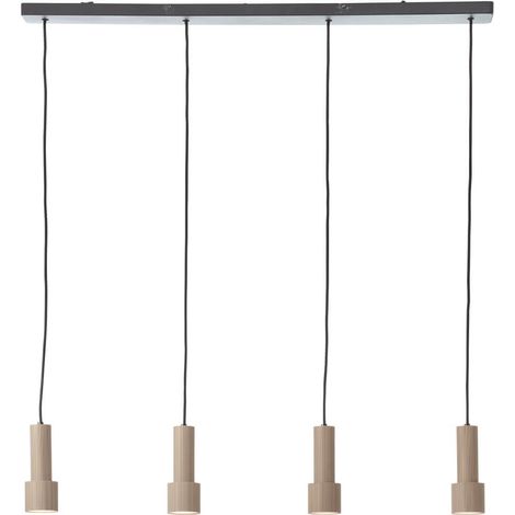 Lampe suspendue droite Cadiz noir avec du bronze - 60118/76
