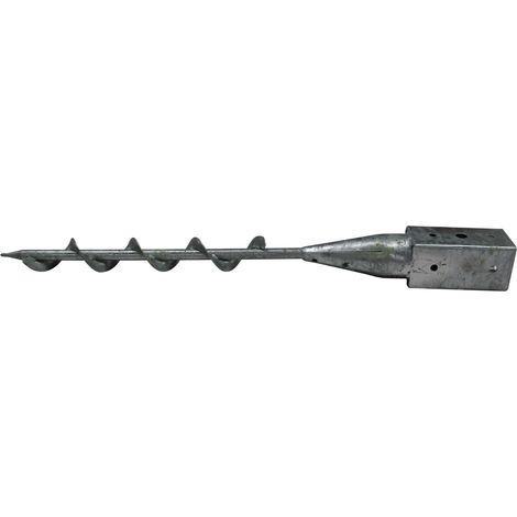 Winox – Support à visser pour poteau 7x7 cm – Ancre en acier galvanisé – Fixation 8 trous Ø 10 mm – Pour sols argileux et caillouteux