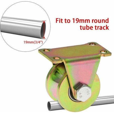 Ensemble de 4 roues en acier galvanisé pour portail coulissant – Capacité de charge 300 kg – Roues à double roulement pour glissement fluide (1/3)