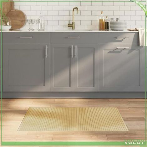376711 Tapis rectangulaire naturel clair 60x100 cm bambou (1/5)