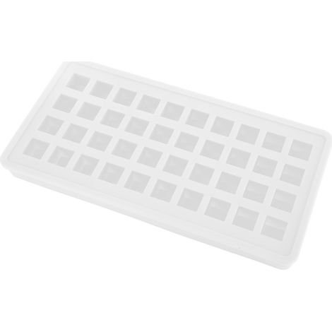 Transparente Silikon-Eiswürfelform mit 40 Mulden, quadratische Form, wiederverwendbare Eiswürfelform, DIY-Küchenzubehör für Cocktails und Getränke. (1/5)