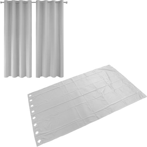 Rideaux occultants sans perçage, gris clair, 132 cm (L) x 213 cm (l) (1/5)