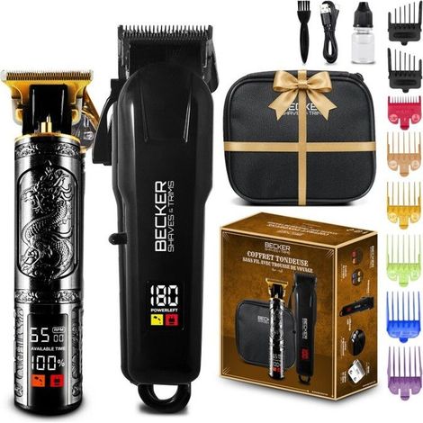 Kit 2 tondeuses - BECKER SHAVES ET TRIMS - STRIM XP - Sans fil - Autonomie 180 min - Lames acier inoxydable (1/5)