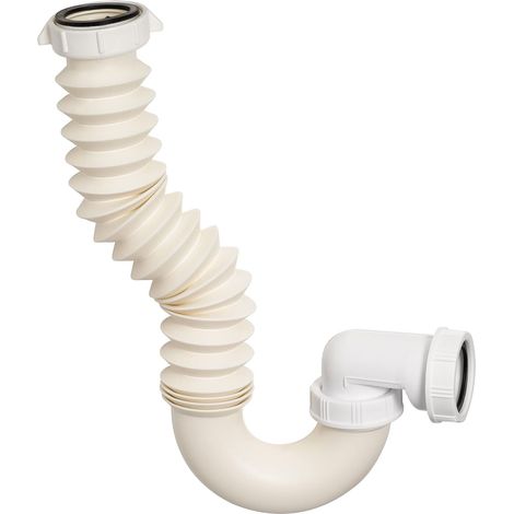 Wirquin 30720029 Sifone per lavabo con raccordo di scarico estensibile, bianco (1/4)