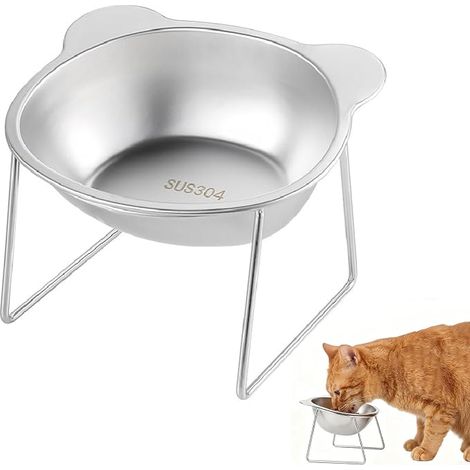 Gamelle Chat Surélevée S'Incliner À 15° 420 ML Antidérapante et Séparable (1/5)