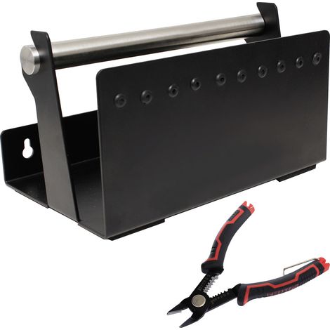 Set Kabelabroller Schwarz 20 x 12 cm mit Schneidezange 23CA259 Quadrios 2 Teile