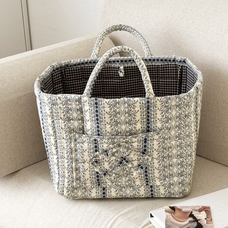 Corbeille à vêtements délavés à fleurs, panier de rangement léger, panier de stockage pliable, idéal pour le salon et la buanderie (1/5)
