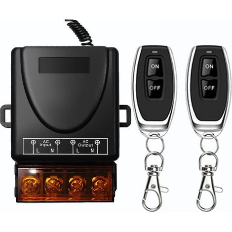 ON-OFF Interrupteur de télécommande Haute Puissance sans Fil 433Mhz, RF AC 220V/240V/110V 30A pour lumière, Pompe à Eau, appareils ménagers, Irrigation agricole,Normalement ouvert (1/3)