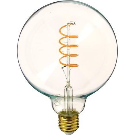 1 Ampoule Led E27 Globe G125 Filament Spiralé 4W 300 Lm Blanc Chaud Déco Intérieur (1/5)
