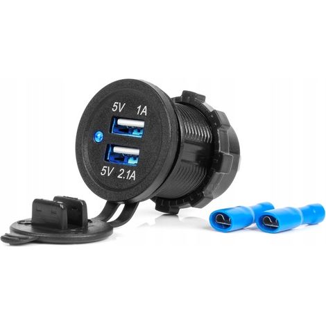 Caricabatterie da auto con prese USB impermeabile 3.1A 2xUSB 12V 24V amio-04216 (1/5)
