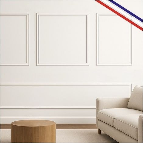 99Déco – Kit de 4 moulures murales en pin des Landes – Prêt à poser et à peindre – Longueur 2,6 mètres – Fabrication française