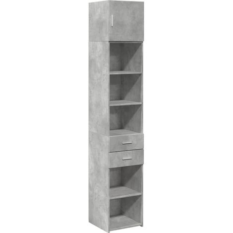 Slim Storage Cabinet Concrete Grey 40x42.5x225 cm Engineered Wood vidaXL
