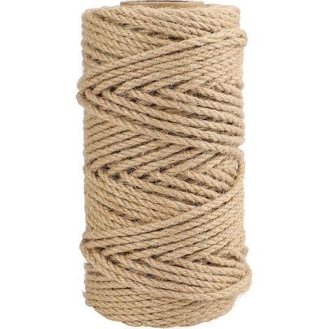 4mm Corde Jute,50M Corde Chanvre, Corde de Jardin en Chanvre,Ficelle de Chanvre pour Jardin, Bricolage, Décoration (1/4)