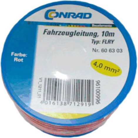 Conrad Components 606303 Cavo per veicoli FLRY-B 1 x 4 mm² Rosso 10 m (1/3)