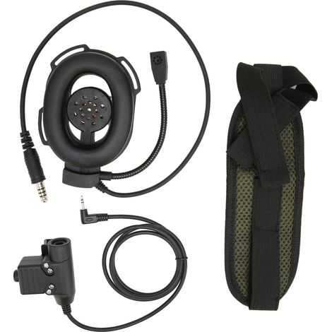 In-Ear-Headset für Motorradhelme mit PTT-Taste U94 für MOTOROLA T5428 6200C T80 Funkgeräte, 2,5 mm, schwarz (1/5)