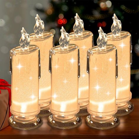 Bougies LED sans flamme, thème Noël, fonctionnant sur piles, pour tables, mariages, fêtes et intérieurs.-AquaForge (1/5)