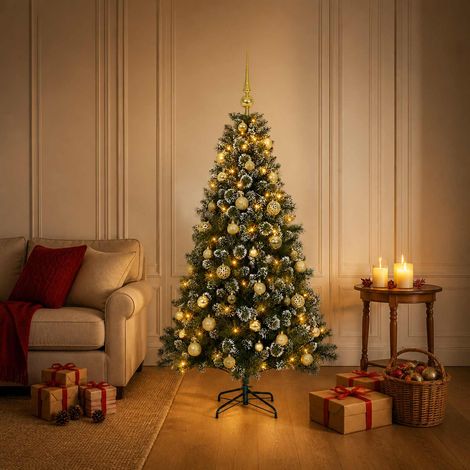 vidaXL Artificial Christmas Tree with Bauble 150 cm 150 LEDs (1/5)