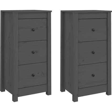 Maison Exclusive - Aparadores 2 uds madera maciza de pino gris 40 (1/5)