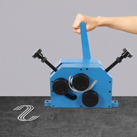 Rundbiegemaschine mit 3 Walzen, 3-Walzen Rundbiegemaschine 70 mm Biegeradius – Metall-Rollenbiegegerät mit 250 mm Griff – Biegemaschine SchnöRkelbieger Rundbiegemaschine