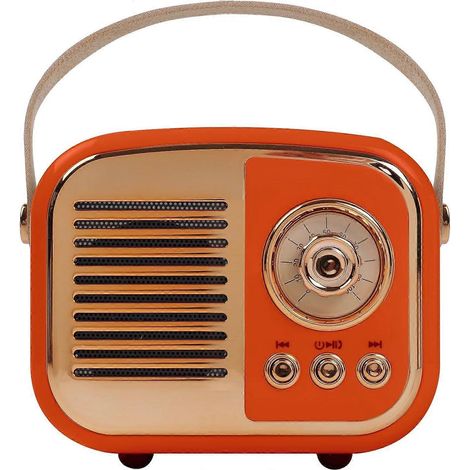 Enceinte Bluetooth rétro, enceinte sans fil vintage, mini radio portable style rétro pour la décoration de la chambre, de la cuisine ou du bureau. (1/4)