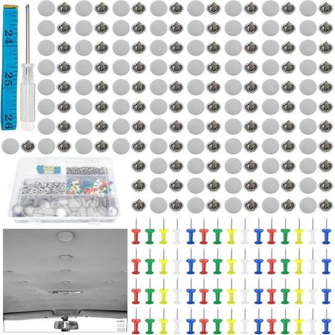 Lauwexe – Kit de rivets de réparation automobile 100 pièces – Rivets en métal galvanisé – Résistants à l'humidité et à l'usure – Pour garniture de toit voiture (1/5)