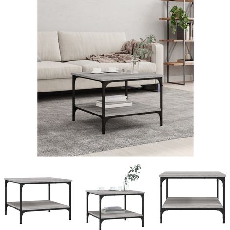 The Living Store -  Couchtisch Grau Sonoma 55x55x40 cm Holzwerkstoff (1/5)