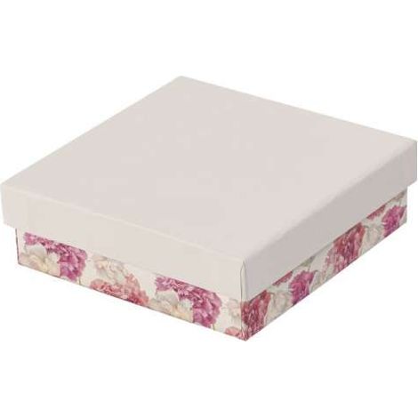Caja de joyería con flores blancas y flores decorativas. (1/2)