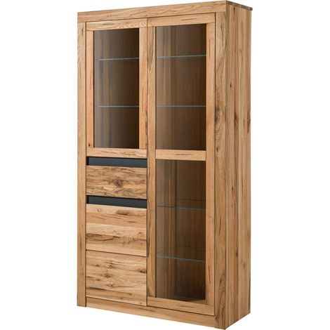 vetrina in legno di Quercia Selvatica/ Cerro 110x42x200 quercia naturale oliato MONTREUX 118