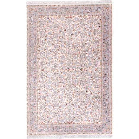 Tapis persan Hasti  - 150x100cm, Rectangular - 100% Acrylique - Tissé - Crème