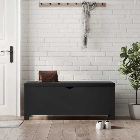 vidaXL Boîte de rangement avec coussin noir 105x40x45 cm (1/5)