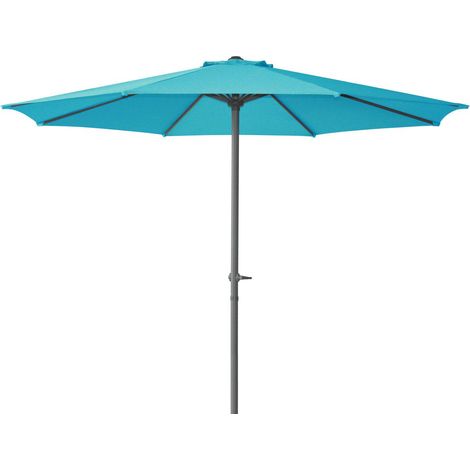 TrendLine Sonnenschirm Sofia petrol Ø 300 cm Blau Kurbelschirm Gartenschirm