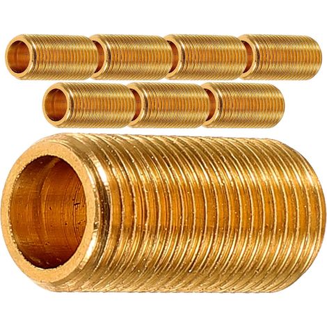 8 Pièces Raccord de Tige en Cuivre M10 Filetage Complet Creux pour Réparation de Lampe Applications D'éclairage Matériel Robuste et Standard (1/5)