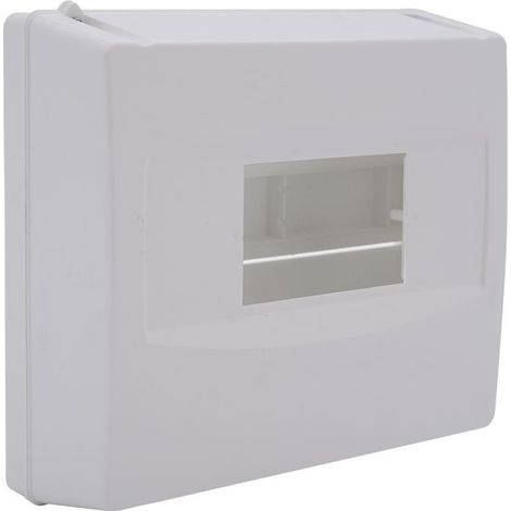 Mini coffret électrique modulaire 8 modules 160x185x65mm - avec rail DIN, montage en surface
