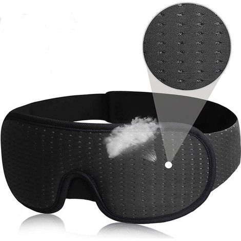 Masque de sommeil 3D - Masque de sommeil - Masque de sommeil noir - Masque de protection des yeux - Masque occultant - Masque de sommeil respirant (1/5)