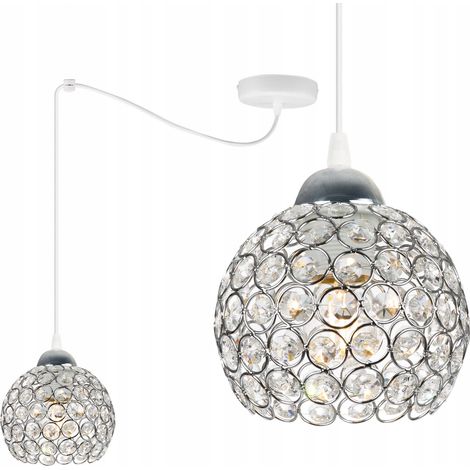 LAMPE À SUSPENSION ARAIGNÉE CHROME PLAFONNIER CRISTAL