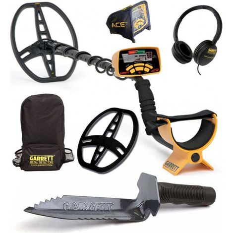 PACK : Détecteur de métaux Garrett ACE + Pelle couteau + Protège disque (1/3)