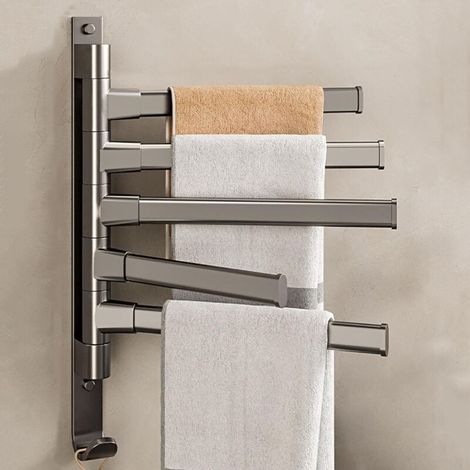 Rotating Towel Rack for Bathroom, Perforated Corner Towel Rack for Bathroom, Hanging Towel Bar, Wall-Mounted Towel Rack for Bathroom Toilet (1/5)