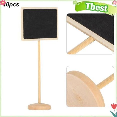 Mini Tableau Noir avec Base Détachable en Peuplier, pour Numéros de Table, étiquettes Alimentaires de Mariage, 10 Pièces (1/4)