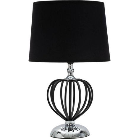 Lampada da tavolo in metallo e tessuto Darky Silver 44 (1/5)